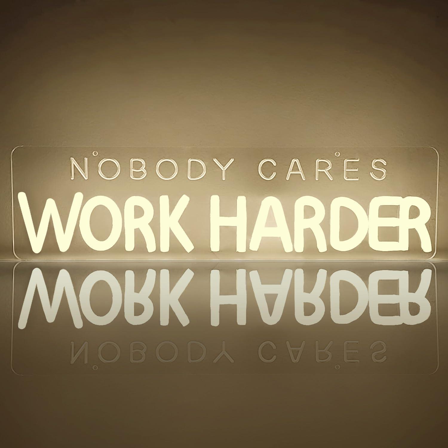 Home Gym Neon Sign - Niemand geeft om, werk harder neonreclame