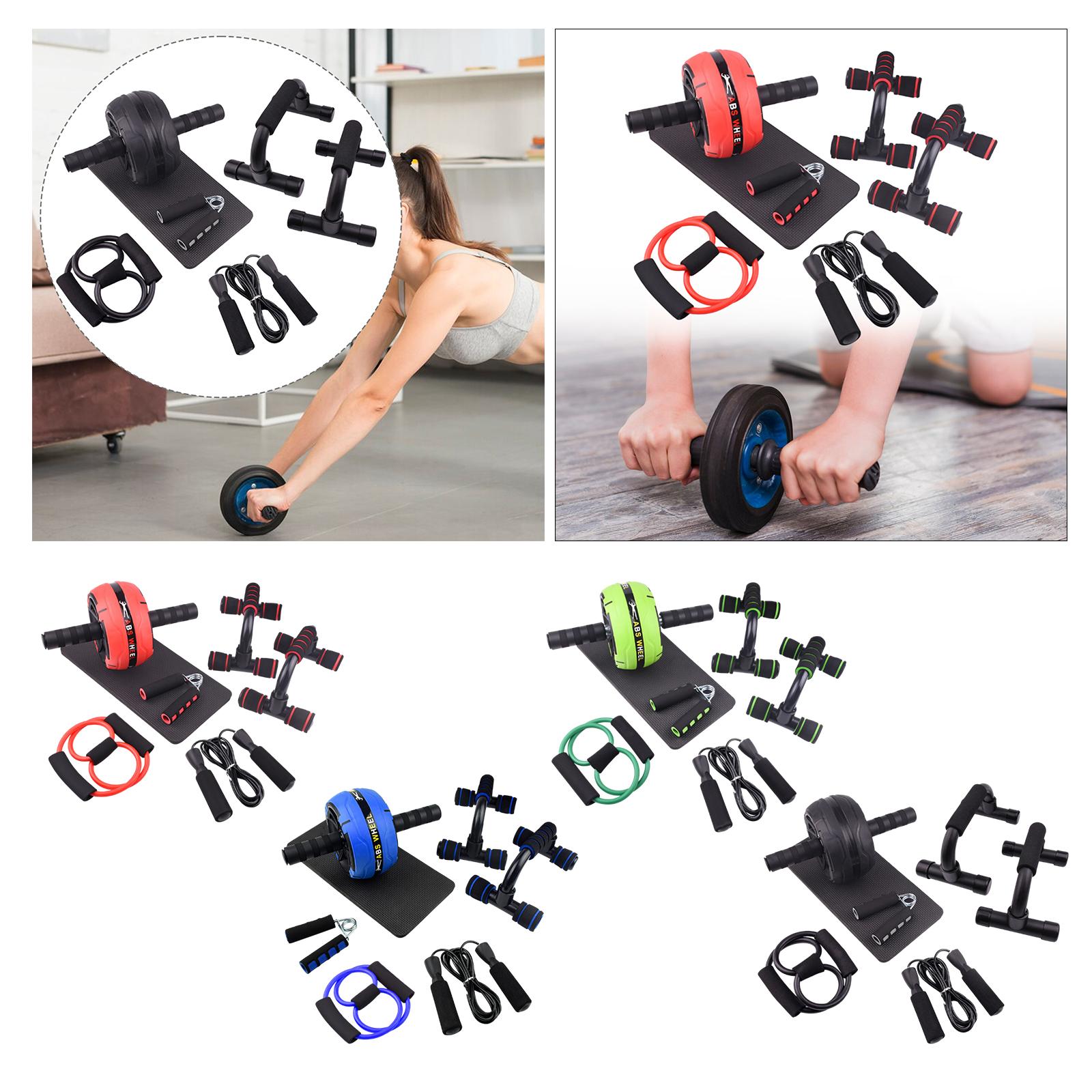 Home Gym Equipment Set - Krachttrainingset met buikspierwiel en kniebeschermers, push-up