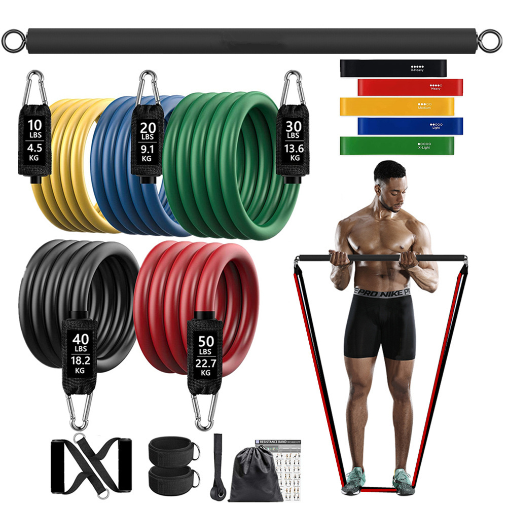 Home Gym Equipment Set - 150lb Fitness Booty Weerstand Elastische Band