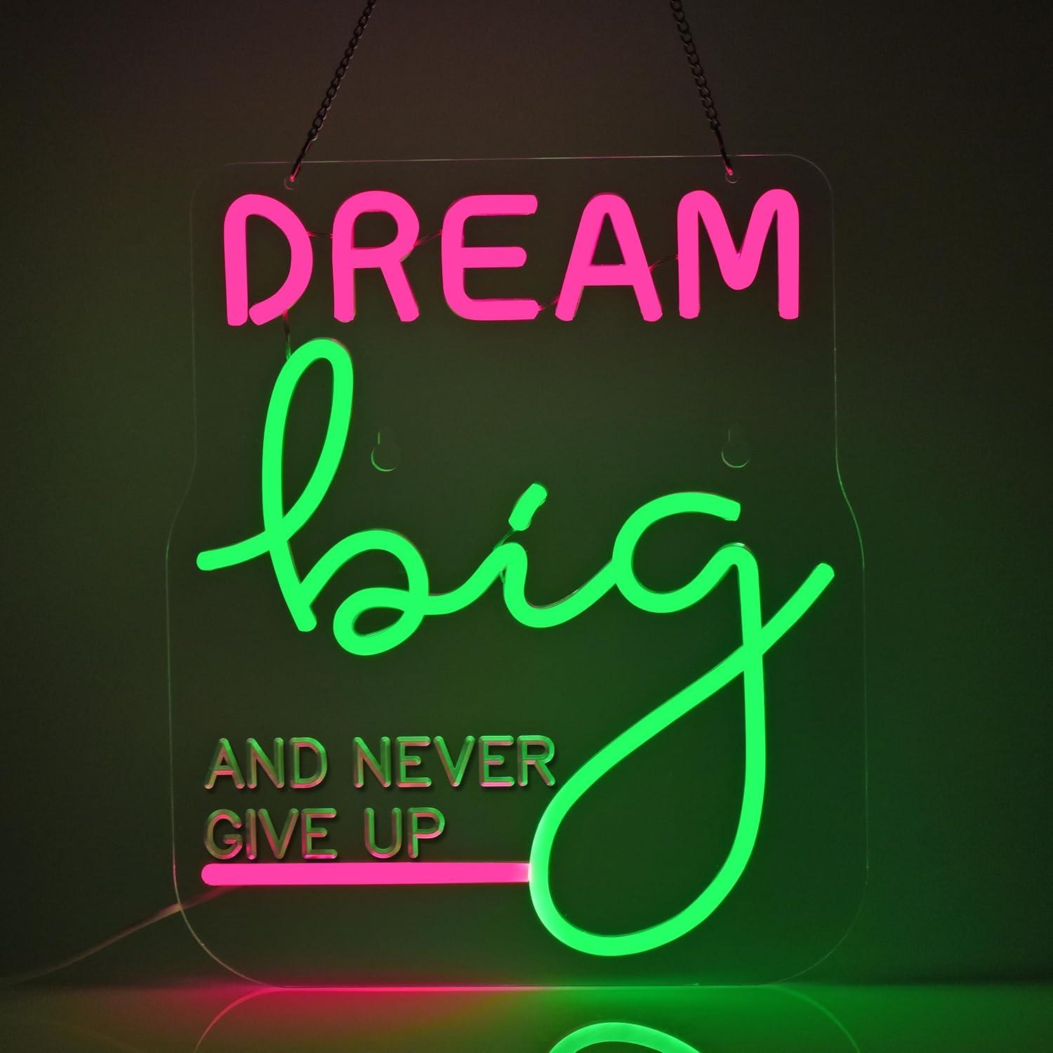 Dream Big Neon Sign Motivatie  - Home Gym Neon Sign recensie en prijs