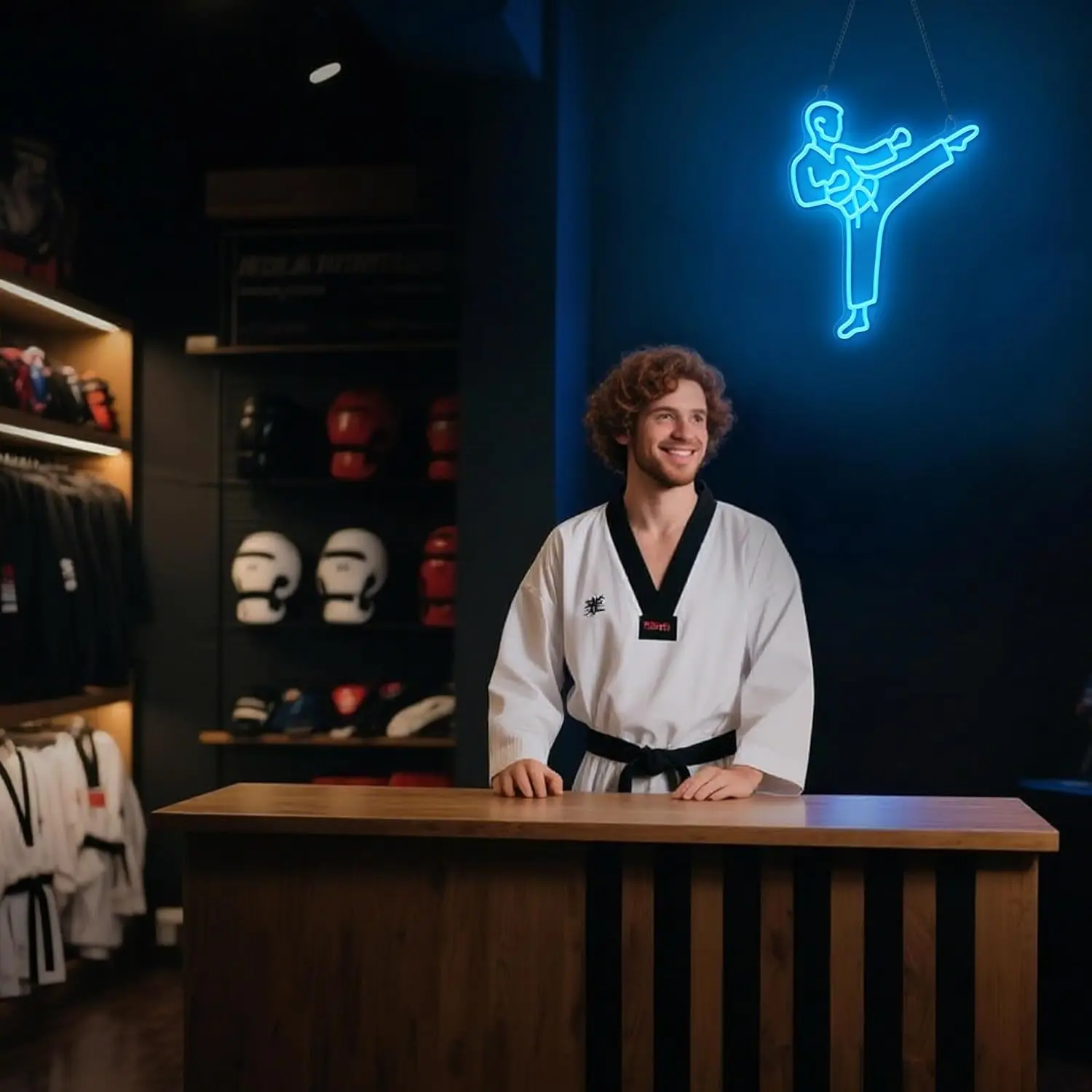 Karate Man Neonreclame Blauwe  - Home Gym Neon Sign recensie en prijs